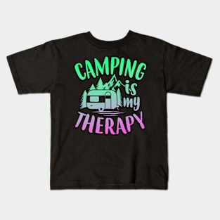 Camping Is My Therapy Kids T-Shirt